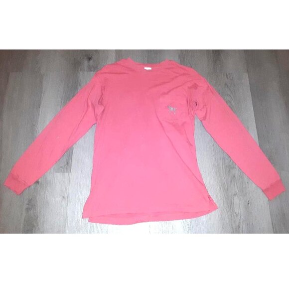 Vintage Y2k Victoria's Secret PINK Sequin Bling Logo Long Sleeve Shirt Size XS - Picture 3 of 7